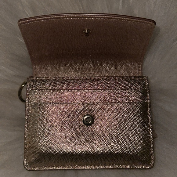 Kate Spade New York Laurel Way Petty Small Wallet in Rose Gold Saffiano Leather - Picture 7 of 10